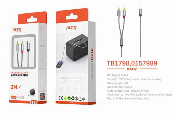 Mtk 0157989 Tb1798 Luxury Adaptador 2 En 1 IP A Rca Audio