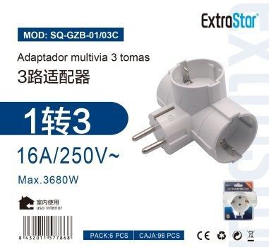 Extrastar 6Sqgzb0103C Adaptador 3*16A Max 3680W