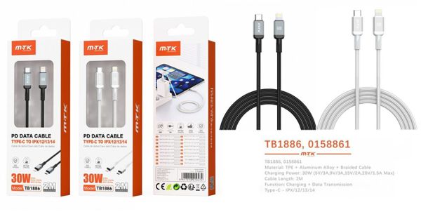 Mtk 0158861 Tb1886 Cable Blarkon Aluminio Type-C A Iphone