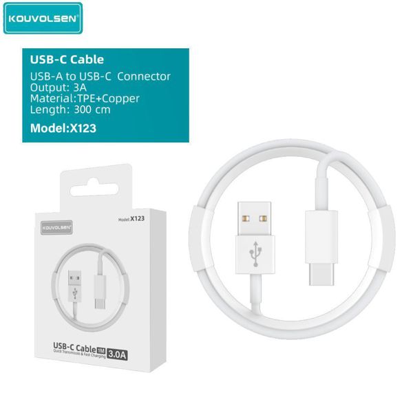 Kouvolsen X123 Cable USB-C 3M 3.0A