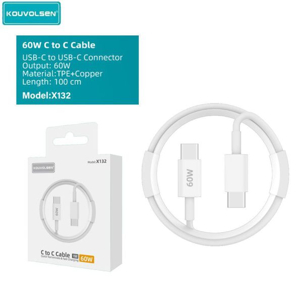 Kouvolsen X132 Cable USB-C To C 1M 60W