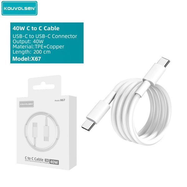 Kouvolsen X67 Cable USB-C To C 2M 40W
