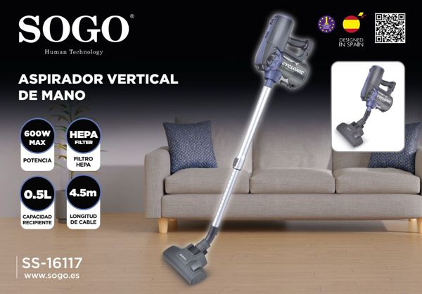 Sogo-16117 Aspiradora Sin Bolsa De Uso Vertical