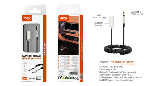 Mtk 0160162 Tb2016 Adaptador Audio BT Cable 3.5Mm