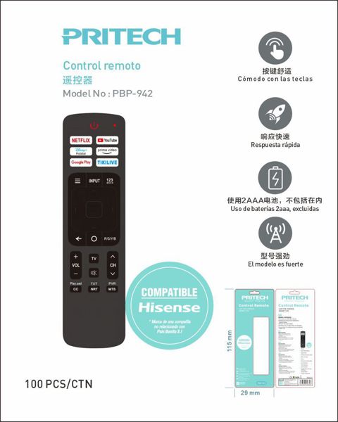 Pritech Pbp-942 Mando Compatible Hisense