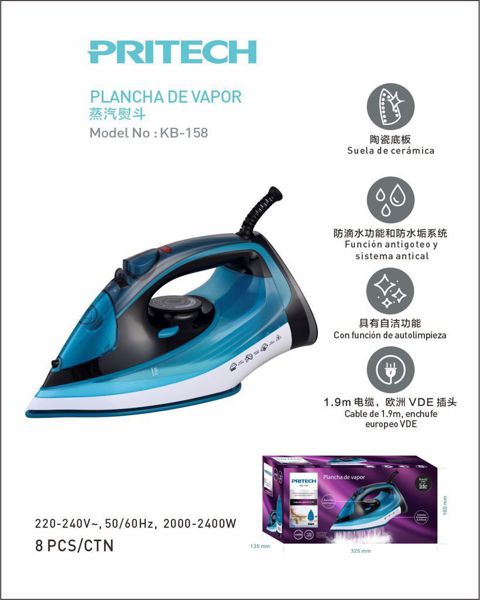 Pritech Kb-158 Plancha De Vapor 2000-2400W