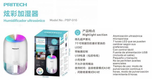 Pritech Pbp-916 Humidificador LED