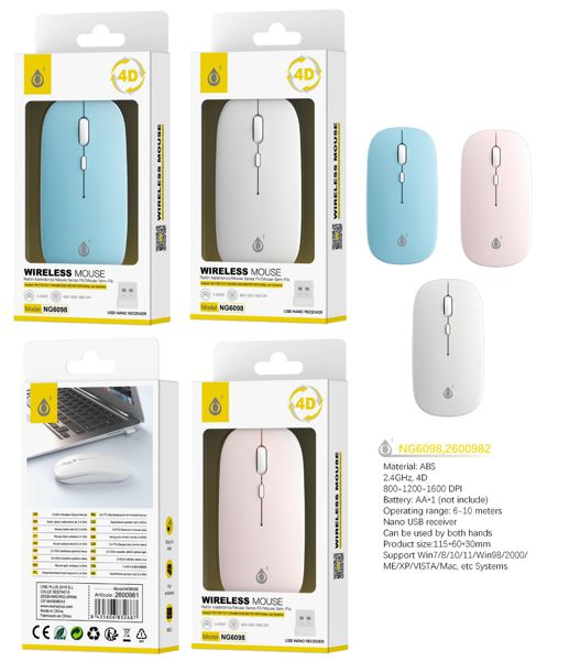 One Plus 2600981 Ng6098 Raton Inalambrico 2.4Ghz