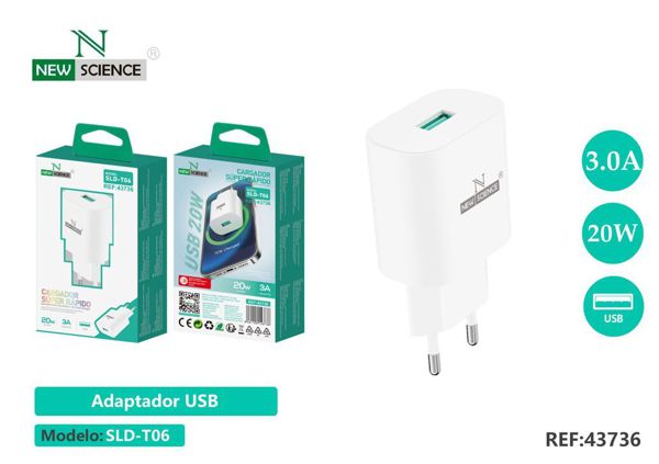 New Science Sld-T06 Adaptador 20W USB 3A