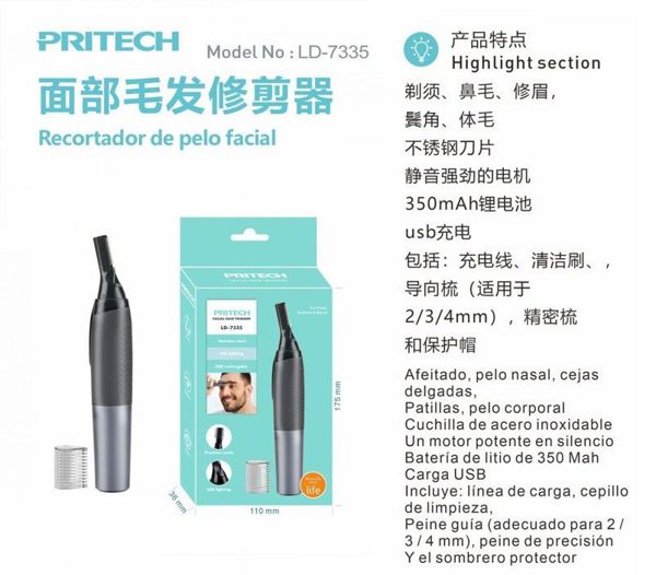Pritech Ld-7335 Recortador De Vello Dacial