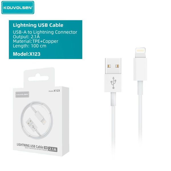 Kouvolsen X123 Cable Cable Lightning USB 1M 3.0A