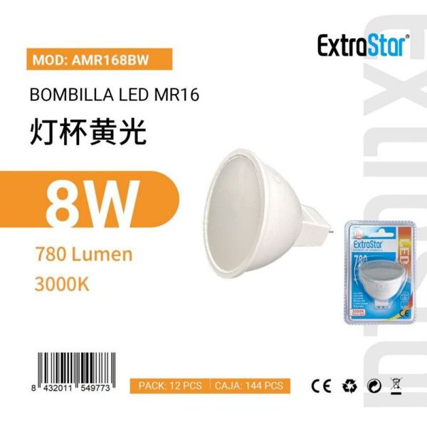 Extrastar Amr168Bw Bombilla LED 8W Luz Calidad