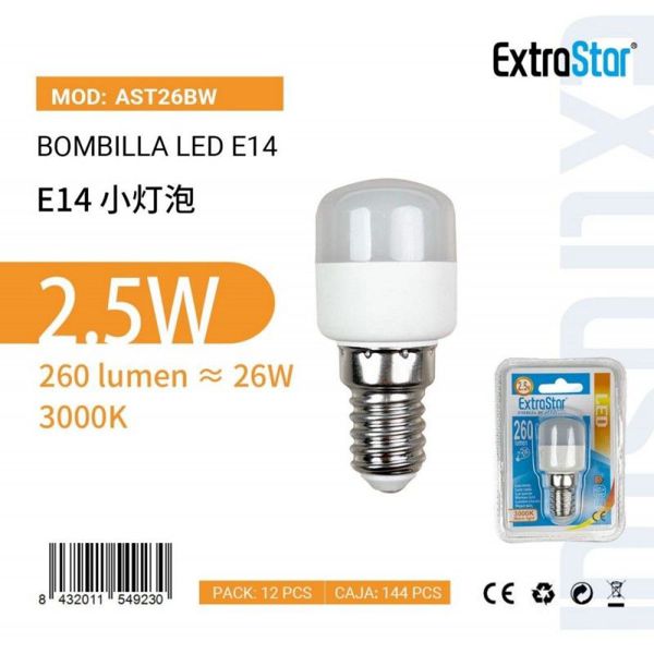 Extrastar Ast26Bw Bombilla LED E14 2.5W