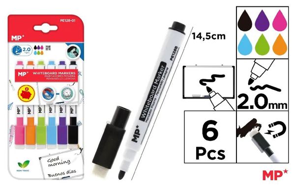 Mp Pe128-01 Marcador De Pizarra 6U Colores Variado