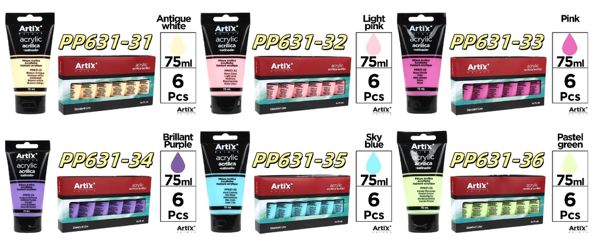 MP PINTURA ACRíLICA 75 ml PP631-31 PP631-32 PP631-33 PP631-34 PP631-35 PP631-36