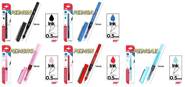 Mp Pe240N Pe240A Pe240Ro Pe240R Pe240Az Boligrafo 0.5 Tinta Liquida Punta Aguja