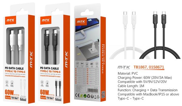 Mtk 0158671 Tb1867 Cable De Orvion Rapida Type-C A Type-C