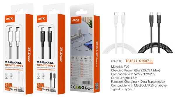 Mtk 0158712 Tb1871 Cable Orvion Rapida Type-C A Type-C