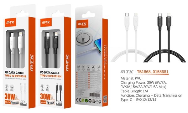 Mtk 0158682 Tb1868 Cable De Orvion Rapida Type-C A Iph
