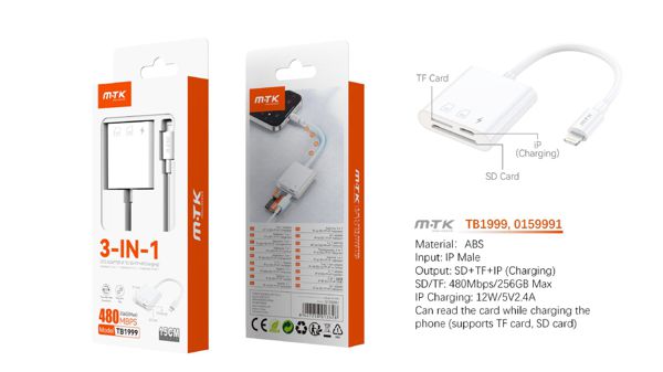 Mtk 0159991 Tb1999 Lector De Tarjetas Otg 3 En 1