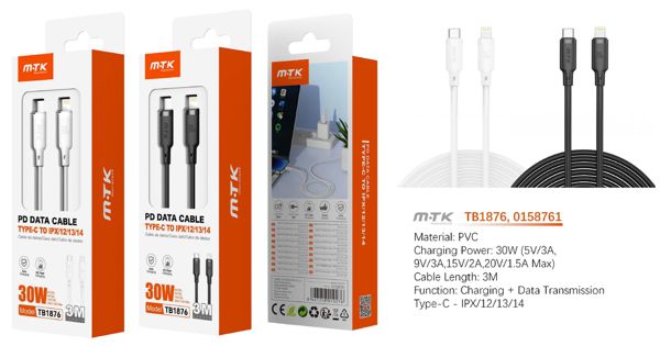 Mtk 0158761 Tb1876 Cable Orvion Rapida Type-C A Iph 3Metro