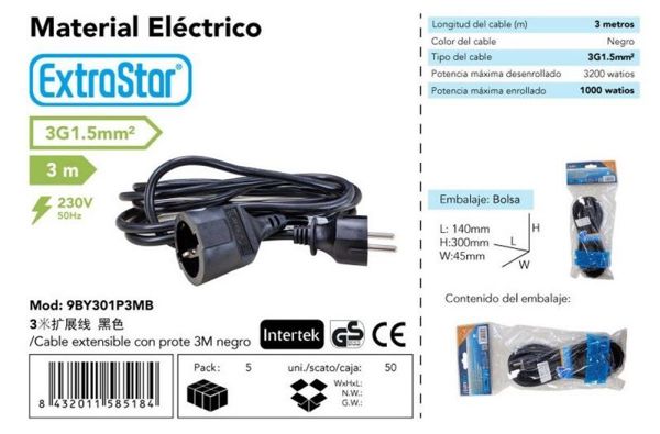 Extrastar 9By301P3Mb Cable Extensible 3Mts