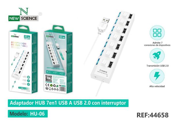 New Science Hu-06 Adaptador De Hub 7 En 1 USB