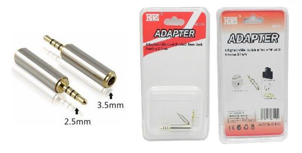 Fgns Ad079 Adaptador Mini Jack Macho 2.5Mm / Jack Hembra 3.5Mm