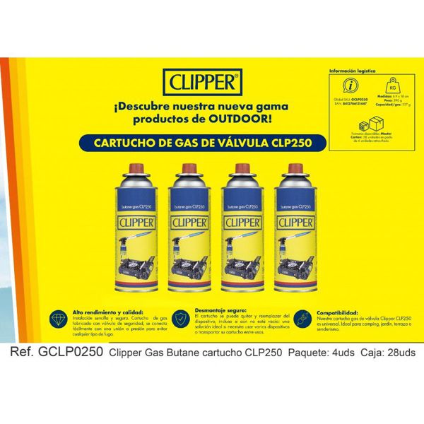 Clipper Gas Camping Butano Cartucho 4Uds