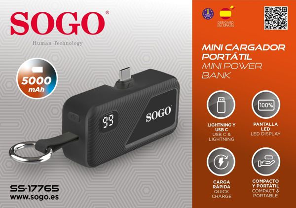 Sogo Car-Ss-17765 Bateria Externa 5000Mah Con Pantalla Lcd