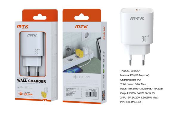 Mtk 0054291 Ta0429 Cargador Red Rapido
