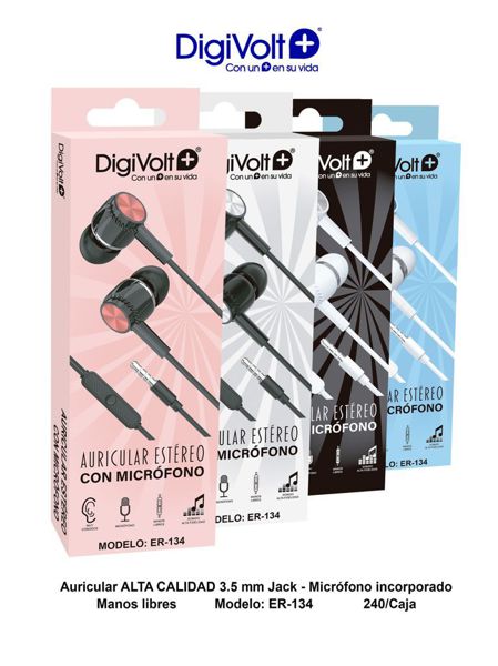 Digivolt Er-134 Auricular Pro De Silicona Con Micro