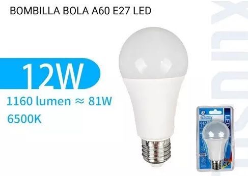Extrastar A6012 Bombilla LED 12W/E27 6500K Luz Dia