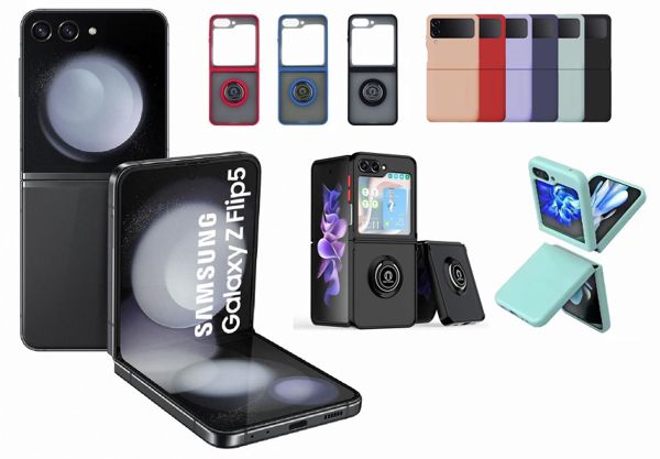 Z Flip 3 / Z Flip 4 / Z Flip 5 Silicona Case Funda Anillo