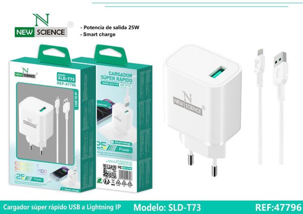 New Cience Sld-T73 Cargador USB-Lightning IP 25W