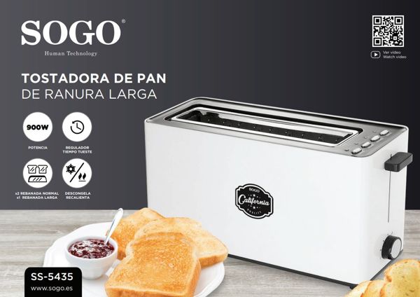 Sogo Ss-5435 Tostador Con Ranura Larga 900W