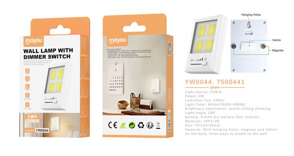 One Plus 7500441 Yw0044 Lampara De Pared Con Luz