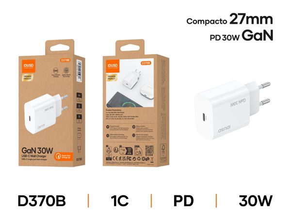 Idusd D370B Cargador Gan Pd30W 1C