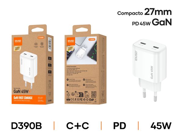 Idusd D390B Cargador Gan Pd45W C+C