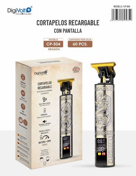 CP-504 CORTAPELOS RECARGABLE CON PANTALLA - BATERIA 1200mAh - TYPE-C