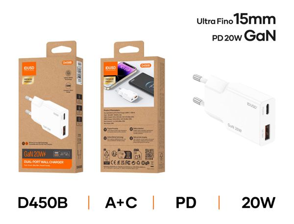 Idusd D450B Cargador Gan A+C
