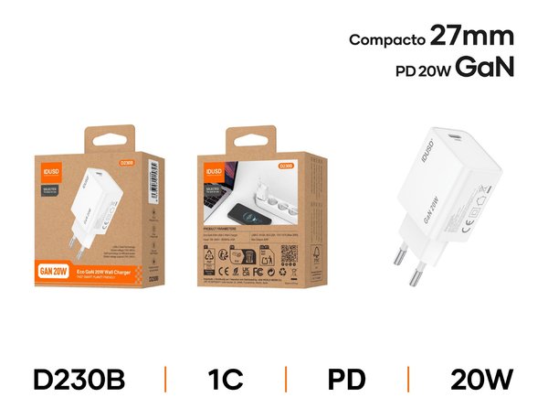 Idusd D230B Cargador Gan Pd20W 1C