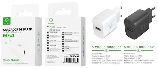 Woox 0880661 Mx0066 Adaptador Ue 5V 2.4