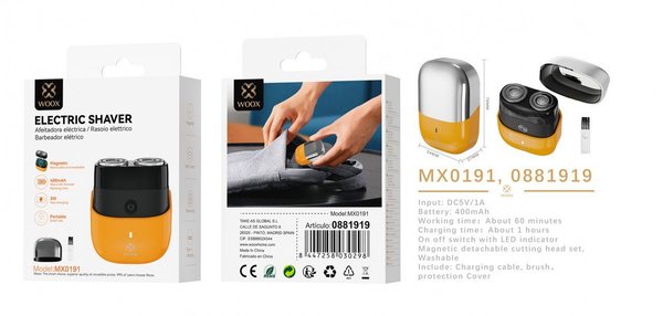 Woox 0881919 Mx0191 Mini Afeitadora Electrica 400Mah