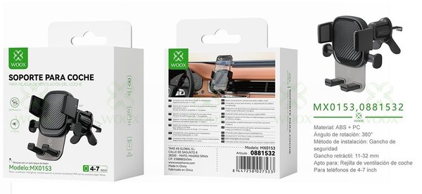 Woox 0881532 Mx0153 Soporte Movil Coche
