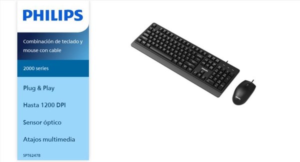 Philips Spk6247B-85 Teclado Con Cable