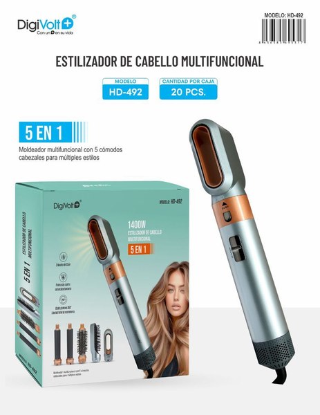Dgv HD-492 Estilizador De Cabello 5 En 1 Multifuncional
