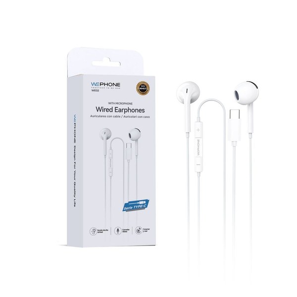 Wephone We02 Auriculares Con Conector Type-C Blanco