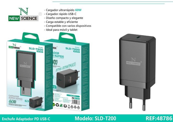 New Science Sld-T200 Adaptador USB-C 60W