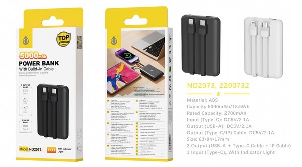 One Plus 2200731 2200732 Nb2073 Power Bank 5000Mah